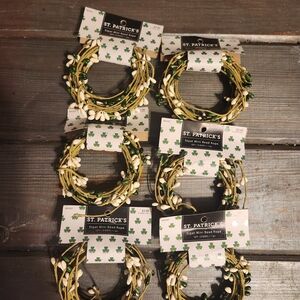 St. Patrick Green and White Mini Bead Rope, Set Of 6